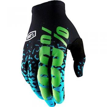 100% CELIUM guante de montaña unisex, Negro/Azul Cyan
