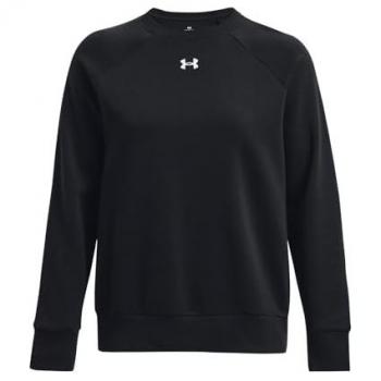 Under Armour Women's Rival Fleece Crew Sweatshirt - Black, Loose Fit, XS