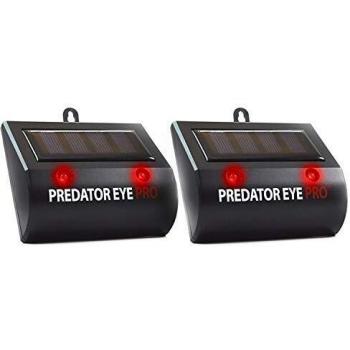 ASPECTEK Animal Repeller [Pack of 2], Solar-Powered Predator's Eye with Two Red Flashing Lights, Water-Repellent Repeller for Cats Dogs Foxes Birds Skunks for Farm Garden Yard