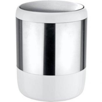 Wenko 21279100 Cubo con Pedal Loft - con Tapa basculante, 6 L, Acero INOX, 19.5 x 25.5 x 19.5 cm, Satinado
