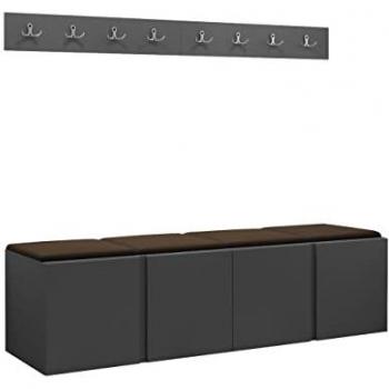Conjunto de recibidor Hartford 276, Aglomerado laminado, Tapiz, 168 x 46cm, Montada en la pared, Manila 04