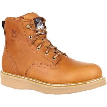 Georgia Boot 6 Soft Toe Wedge Work Boot for Men - Baracuda Gold, Size 13 Medium