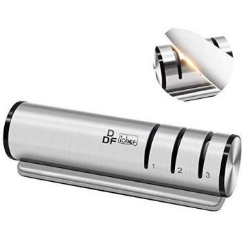 DDF iohEF Afilador de Cuchillos,Afilador de Cuchillos Profesional,3 Etapas Knife Sharpener, 3 En 1 Afilador De Cocina Manual, para Cuchillos Y Tijeras