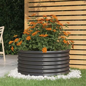 vidaXL Garden Planter - Powder-coated Steel, 80x80x36 cm, Anthracite