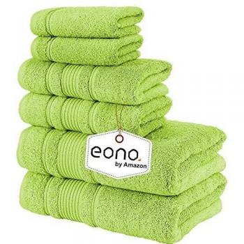 Eono by Amazon, Toallas de SPA y Hotel Juego de Toallas de 6 Piezas, 2 Toallas de baño, 2 Toallas de Mano y 2 toallitas