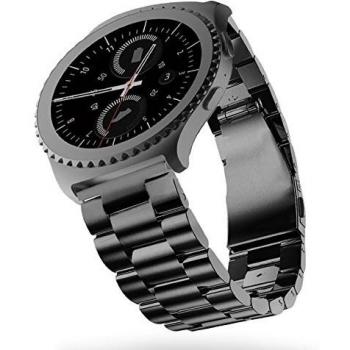 SUNDAREE Compatible con Correa Galaxy Watch 4,Negro Metal Acero Inoxidable Reemplazo Pulseras Repuesto Smartwatch Band para Samsung Galaxy Watch 4 Classic 42MM 46MM/Galaxy Watch4 40MM 44MM