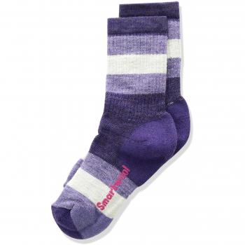SmartWool Niños Kids 'Striped Hike M Crew Socks, Primavera/Verano, Infantil, Color Mountain Purple, tamaño Large