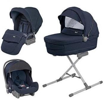 Inglesina Trio Trilogy con marco City Pidesia, Stand Up, Welcome Pad, capazo, cochecito y capazo imperial blue