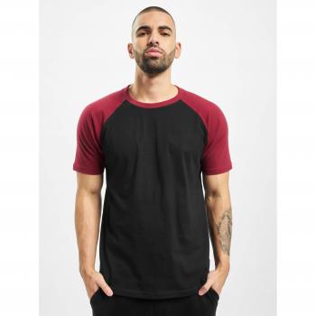 Camiseta Raglan Contrast Urban Classics Talla Grande Negro/Borgoña
