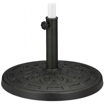 Soporte Sombrilla Resistente para Mástiles de 38-50 mm, Ø 50 cm, 14 kg, Efecto Hierro Fundido, Verde/Negro