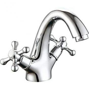 DP Grifería GCC001 Grifo de Lavabo Serie Almendro en Cromo, Plateado