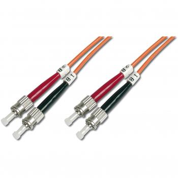 Cable de Fibra Óptica Multimodo ST a ST, 10m, OM2, 50/125 µ, Dúplex