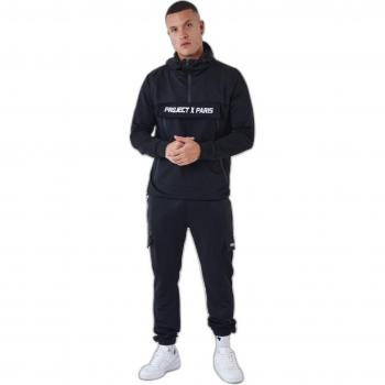Project X Paris Windbreaker Style Hoodie - Black, Men's Size S