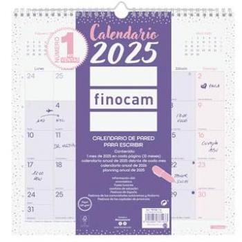 Calendario de Pared 2025 Chic para Escribir en Español - Mes Vista Morado (12 meses)