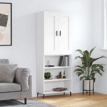 Armario alto de madera contrachapada blanca 69,5x34x180 cm