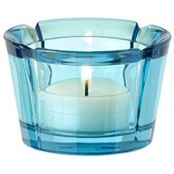 Rosendahl Copenhagen Grand Cru Vela de Té, Vela Inextinguible, Portavela, Vidrio, azul hielo, A 5 cm, 35570