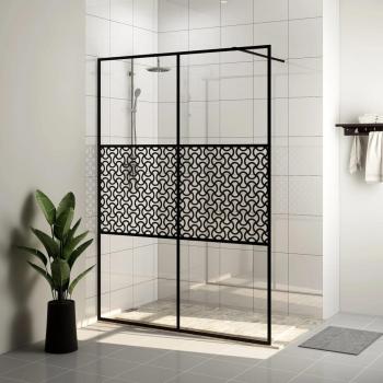 Mampara de ducha Walk-In vidrio transparente ESG 140x195 cm negro