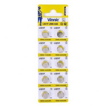 Batería Alkalina Mini Vinnic G6 / AG6 / LR920 / LR69 - Paquete de 10 Piezas