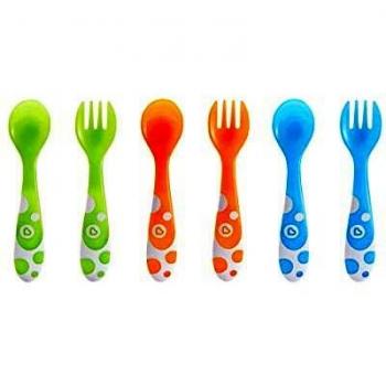 Munchkin Multi-Coloured Forks and Spoons Set of 6, Multi-coloured,
