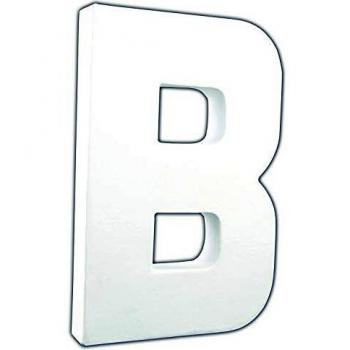 Décopatch AC701C - Un support en papier blanc mâché 3x13,5x20,5 cm, Lettre B