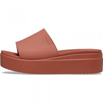 Crocs Women's Brooklyn Slide Sandals - Red/Brown - Size 5/37-38