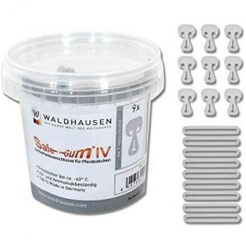 Set de 18 Gomas de Seguridad Waldhausen en Gris Plateado para Mosquetones y Conectores T