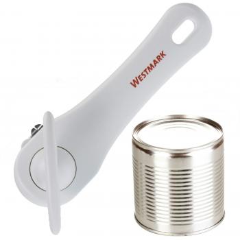 Abrelatas de seguridad Klu Westmark, sin bordes afilados, 18x8.2x7.1 cm, blanco