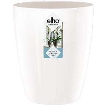 Elho Brussels Diamond Orchid High Maceta Alta, Blanco, 10,6x10,6x12,6 cm