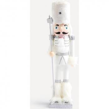 Figura Cascanueces Plateado Navidad