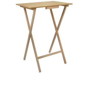 Mesita Auxiliar Rectangular Plegable Sin Barniz de Madera de Haya