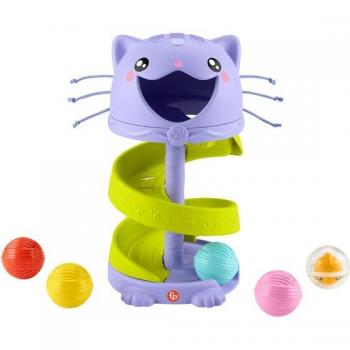 Fisher-Price - Torre de bolas Purrr-fect Fisher-Price Pets - Juguete interactivo para gatos, incluye múltiples niveles de juego, bolas coloridas que giran y ruedan, diseño atractivo para estimular la curiosidad felina