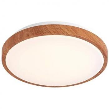 Plafoniera LED redonda 'Mynte' de 29,5 cm en marrón plástico