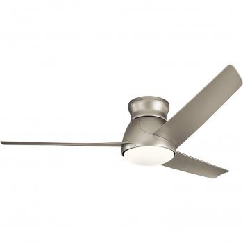 Ventilador de techo Kichler LED Eris IP44 níquel cepillado 29 cm