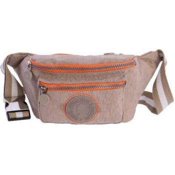 Riñonera Alda de Coronel Tapiocca - Práctica riñonera beige con bolsillos frontal y trasero