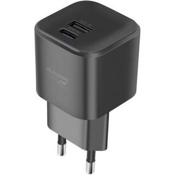 Cargador de pared GaN 35W con USB-C Power Delivery y USB-A Quick Charge Negro