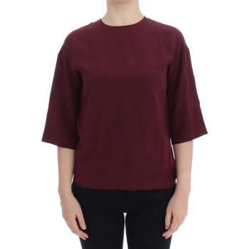 Dolce & Gabbana Red 3/4 Sleeve Silk Blouse - IT36|XXS, Female, Size: 3XS Enchanted Sicily Silk Blouse