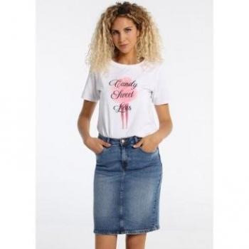 Falda de mezclilla azul claro para mujer de Lois Jeans - Modelo Medium Light Blue Denim