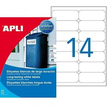Etiquetas Apli poliéster 99,1 x 38,1 mm. blanco