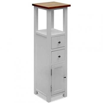 vidaXL Madera Maciza Roble Cajonera Sinfonier 26x26x94 cm Cajones Organizador