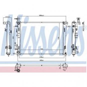 Radiador de refrigeración del motor NISSENS 66778 con alta eficiencia y durabilidad