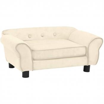 Cream Plush Dog Sofa 28.3x17.7x11.8 with Storage