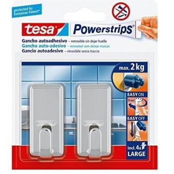 tesa 58051-00011-01 58051-00011-01-Ganchos L Classic Blanco Powerstrips hasta 2 kg