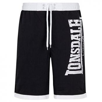 Lonsdale London Clennell Men's Swim Shorts - Black/White, Size S