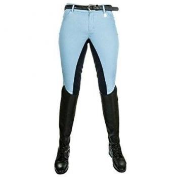 HKM Pantalones de equitación - Girls VS. Boys uni-ball 3/4 ribete, color  - turquesa, tamaño 13 años
