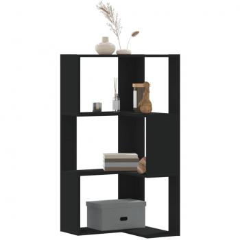Estantería de esquina 3 estantes negros 50x50x102 cm madera multicapa Vidaxl