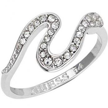 Guess – Anillo de Mujer Acero Inoxidable Cepillado Cristal Plata Talla 54 