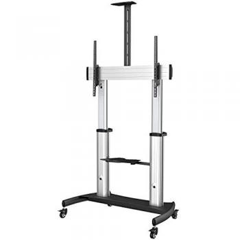 StarTech.com Mobile TV Stand - Heavy Duty TV Cart for 60-100 Display (100kg/220lb) - Height Adjustable