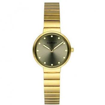 Reloj Radiant Clarke RA521203 para Mujer, Analógico de Cuarzo, Diámetro 28mm, Banda y Dial Dorados