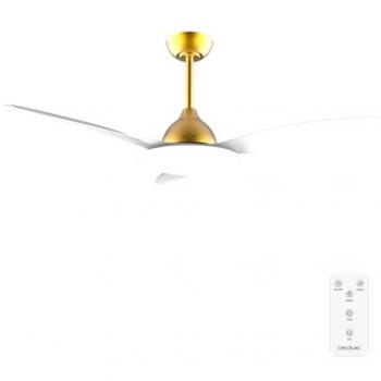 Cecotec EnergySilence 4800 Light Goldwhite Ventilador de Techo con Luz y Mando, 36W, Motor DC, Diámetro 48”, Luz LED de 36W, Mando a distancia, Tempor