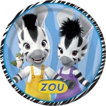 Zou Zebra x 8 platos de papel resistente